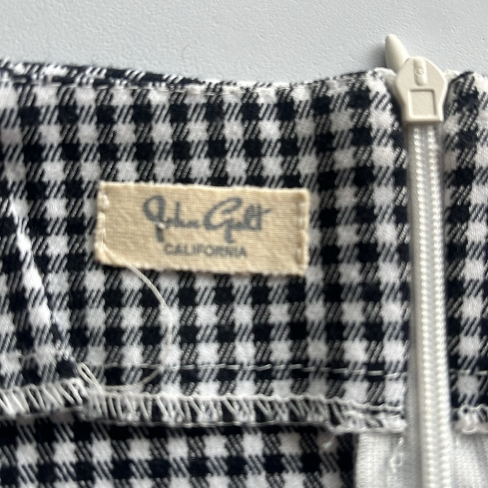 john galt by brandy melville Classic Black and White Checkered mini Skirt - Picture 4 of 9
